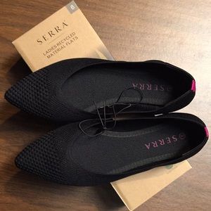 Serra black women’s recycled flats size 8 ladies